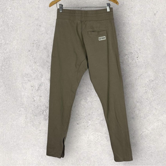 ASRV Aesthetic Revolution Pants Tan Size Medium Ribbed Ankle Zip Stretch Rib Men - Picture 15 of 16
